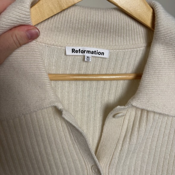 Reformation NWT Women's XL Fantino Cashmere Oversized Sweater In Color Gossamer - Picture 10 of 11